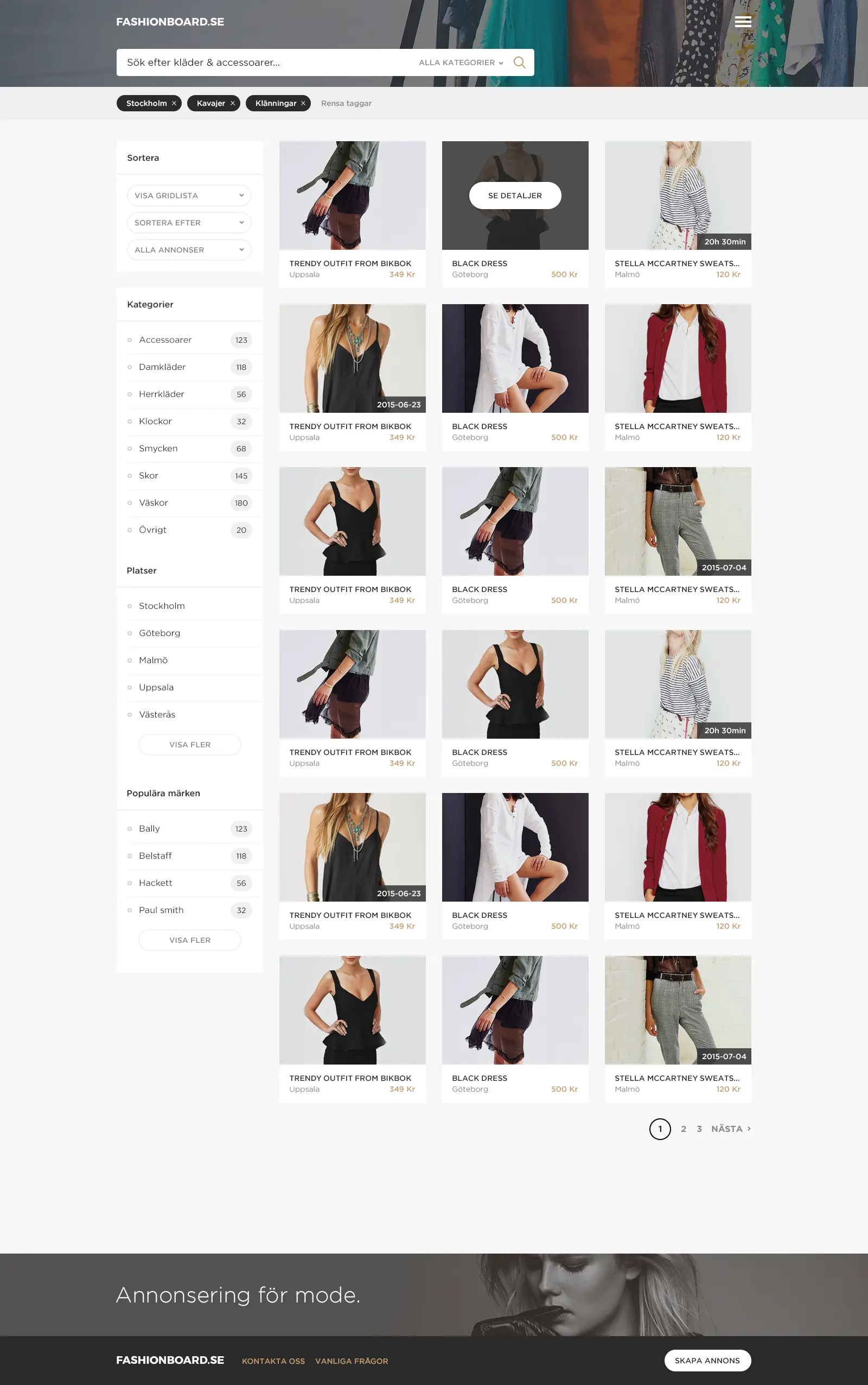 Fashionboard - View ads listing