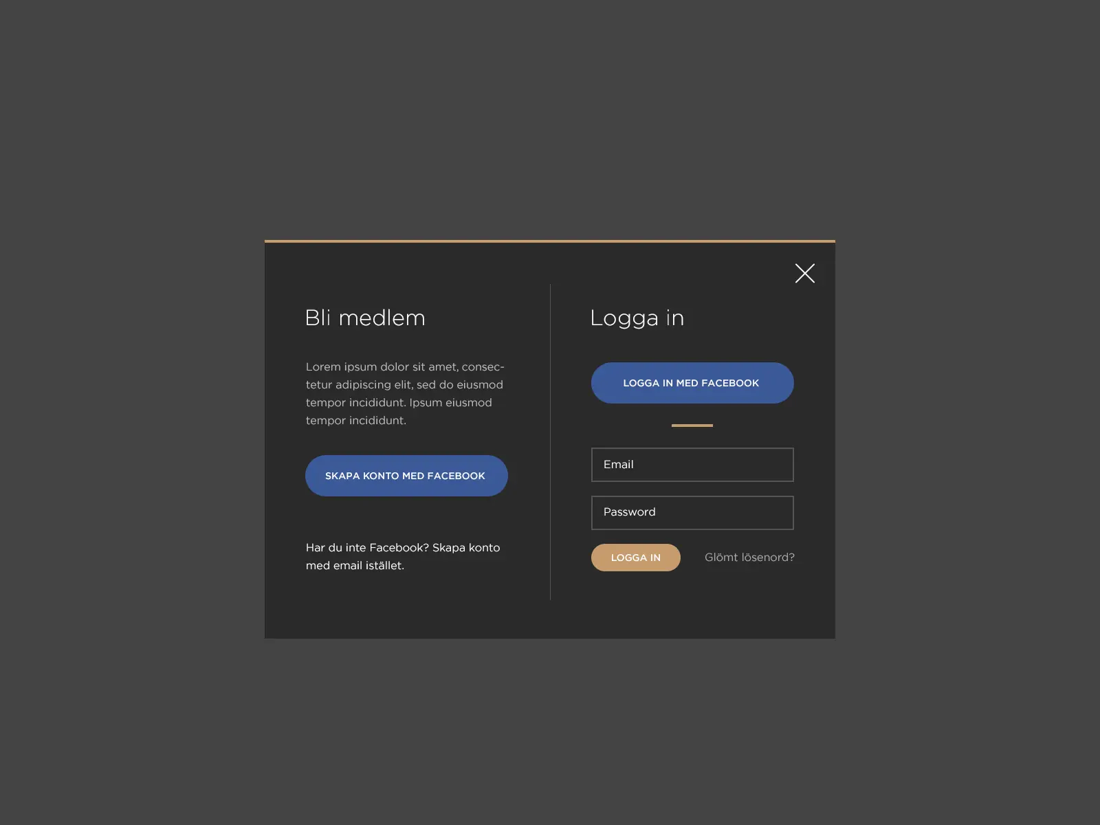 Fashionboard - Sign-in or sign-up modal