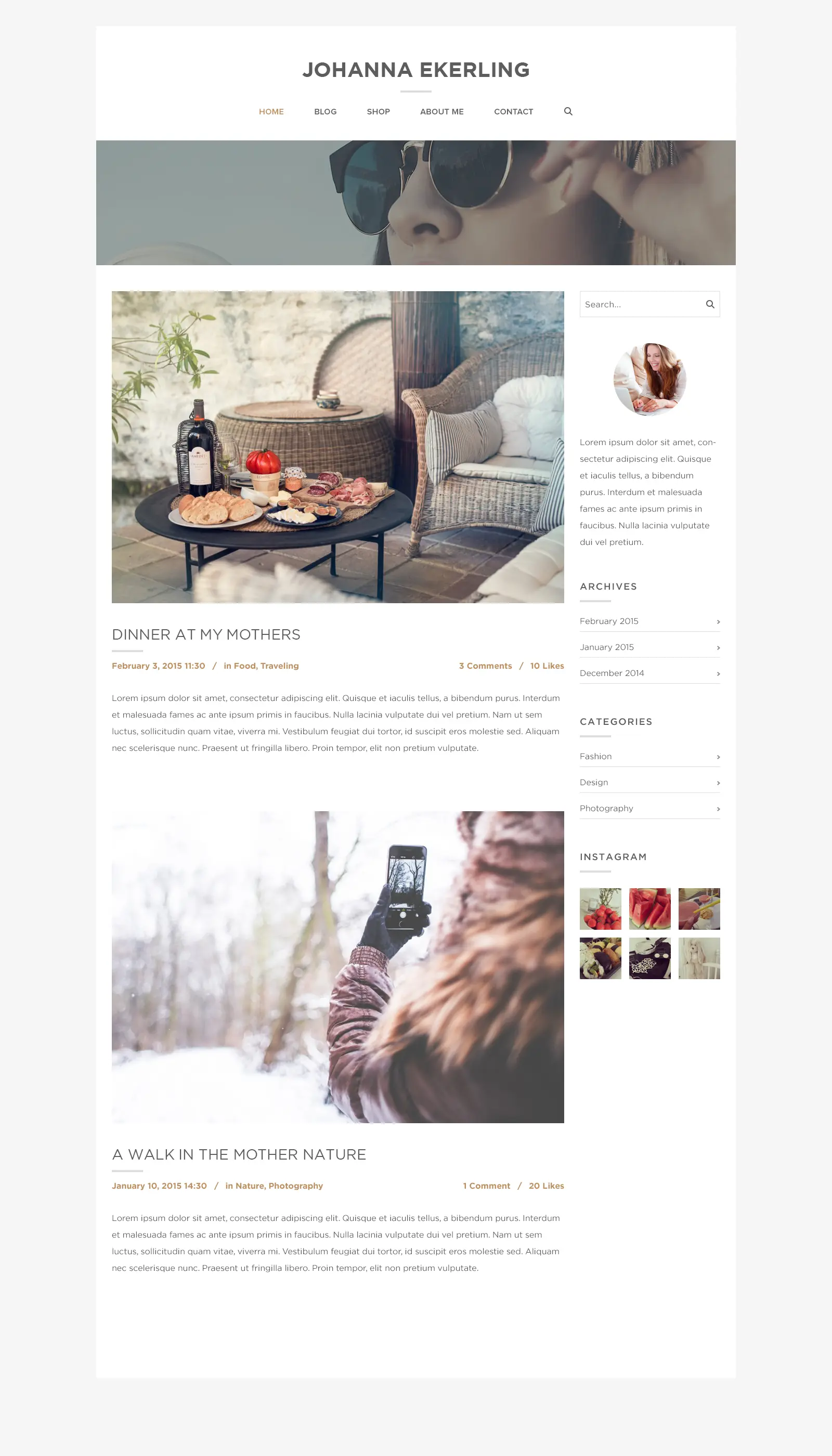 Blog layout example 3