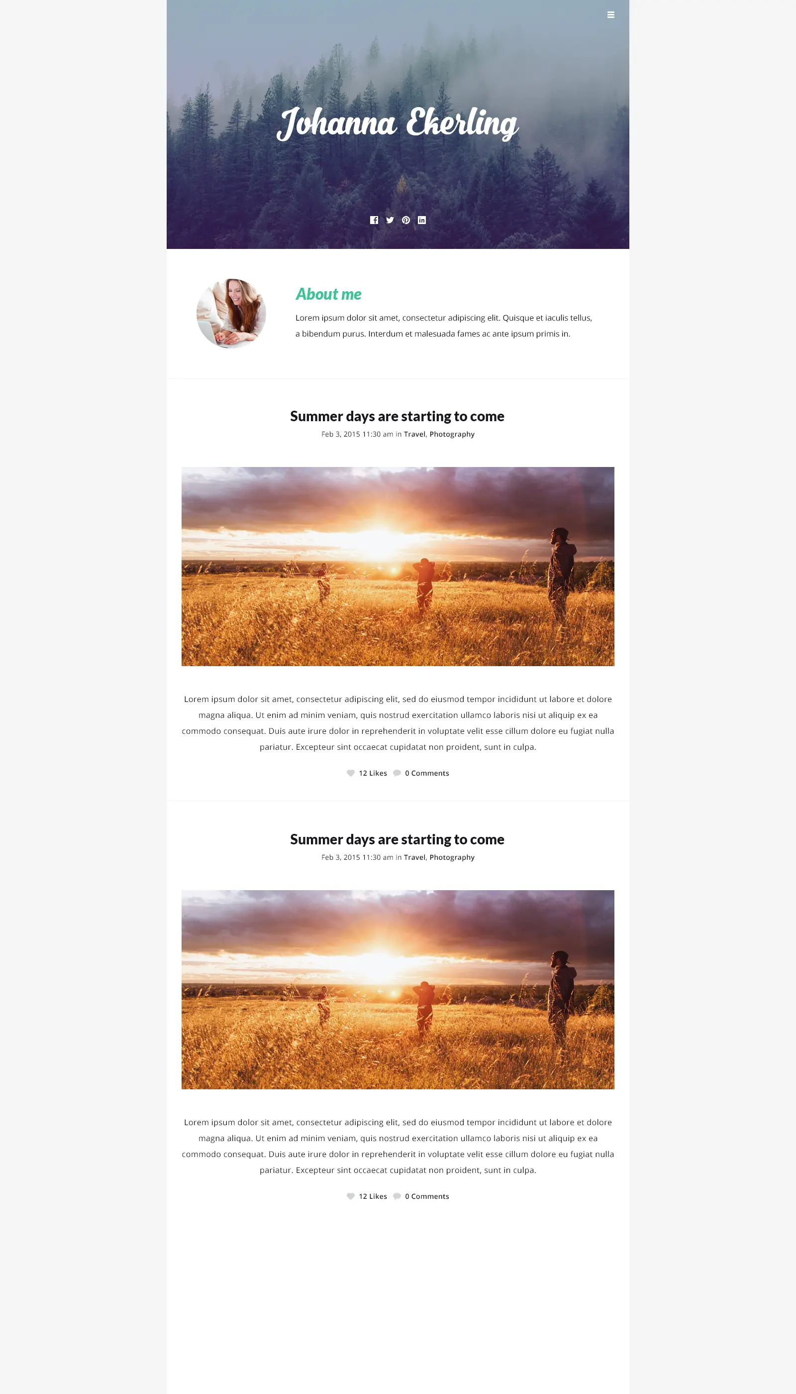 Blog layout example 3