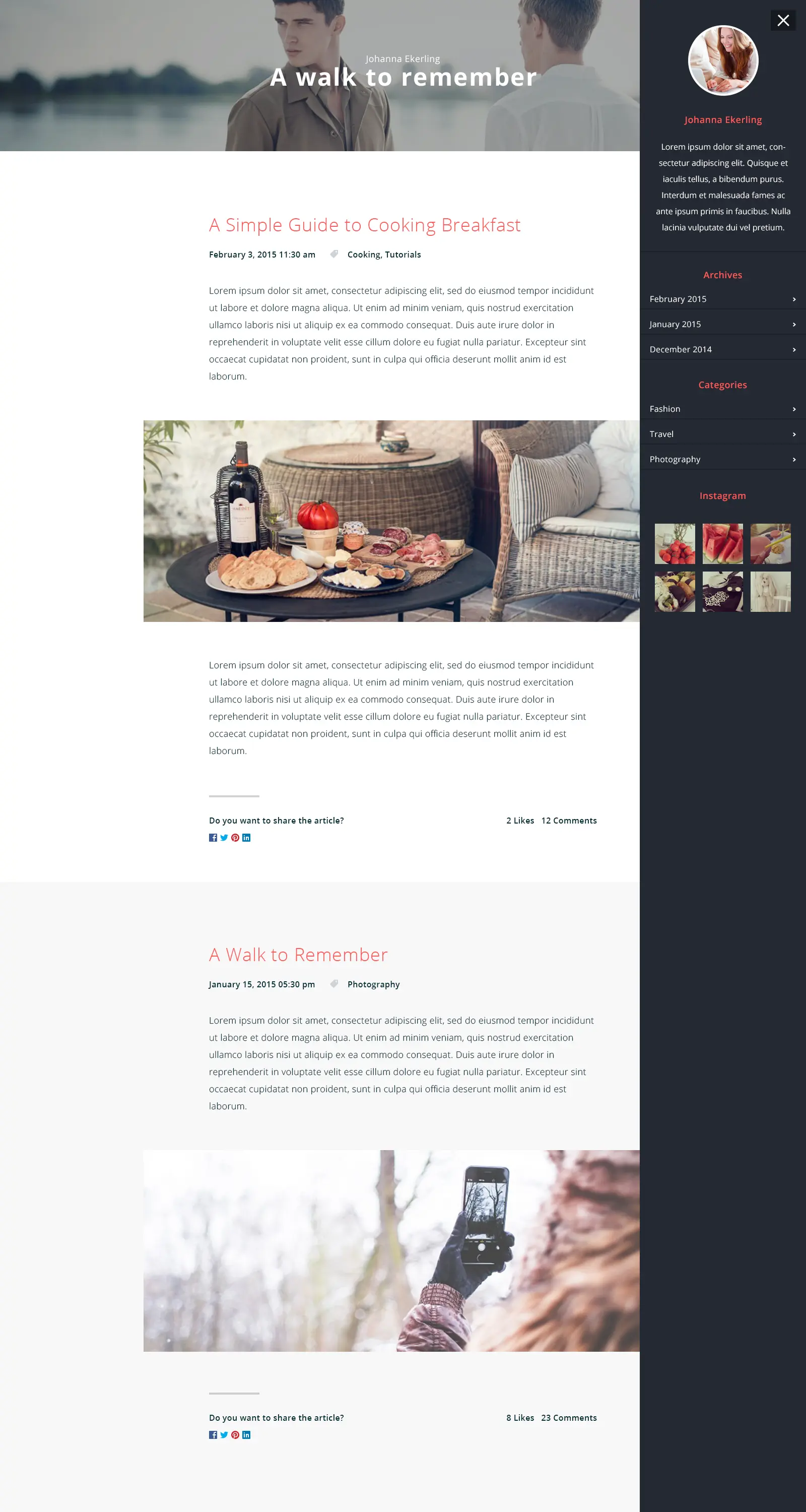 Blog layout example 4
