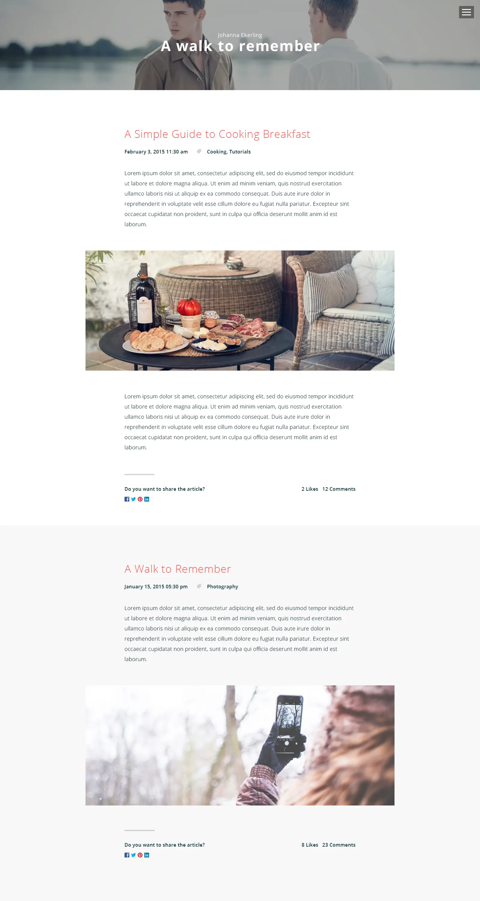Blog layout example 3