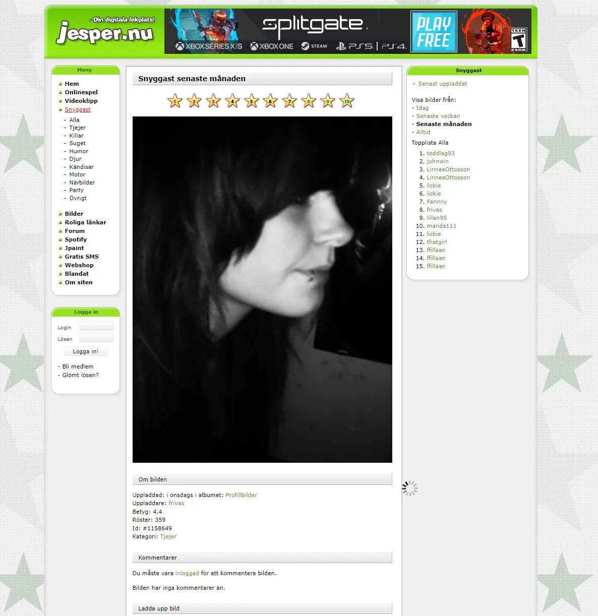The site had a Hot or Not section, like todays Tinder