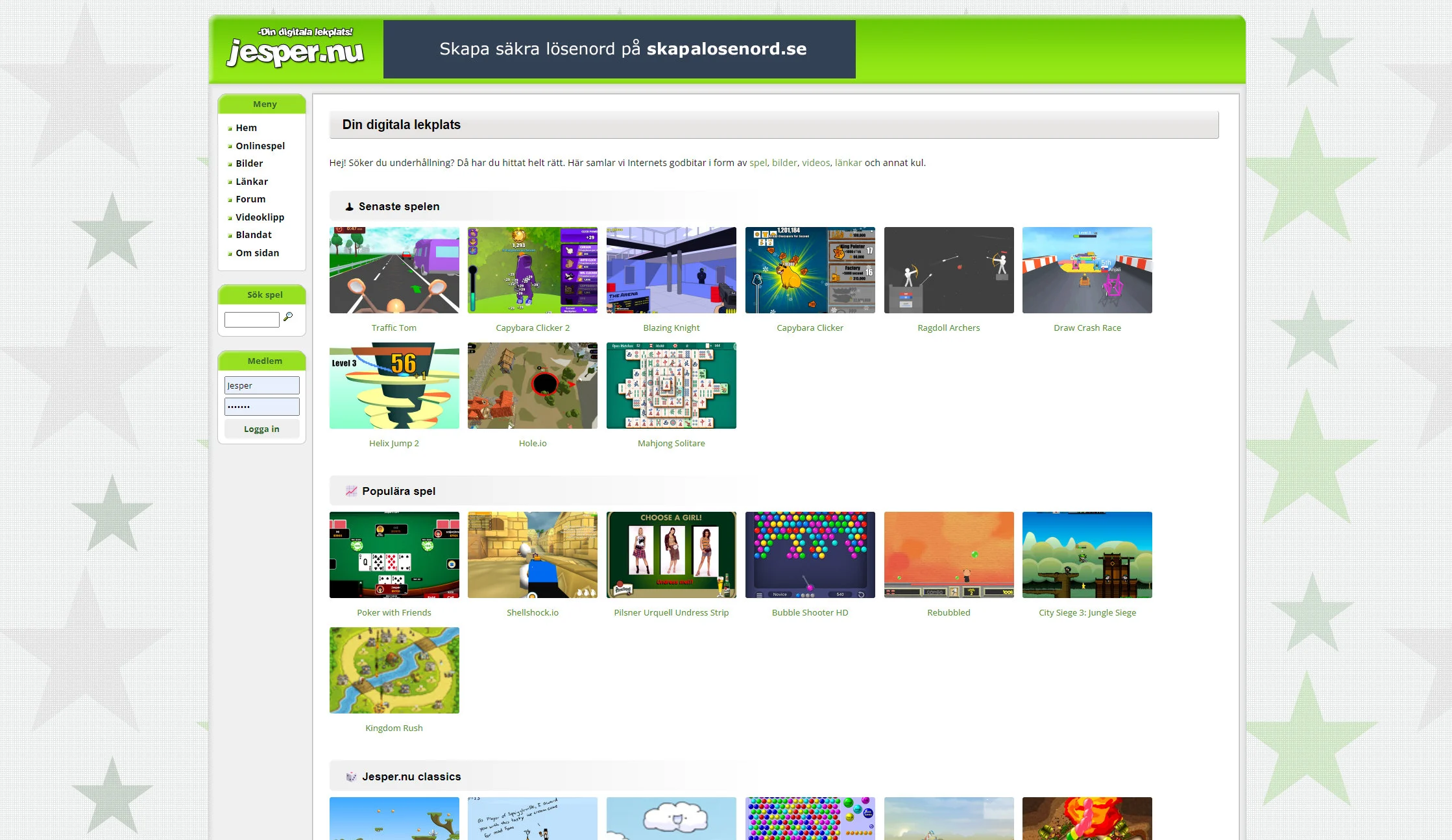 Screenshot of jesper.nu 2024